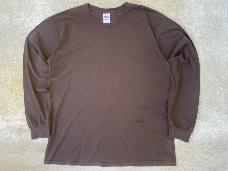 Y2K Gildan Long Sleeve T Shirt Brown size Large Carousel 1