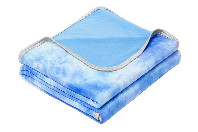 Cooling Blanket for Summer Lightweight Cold Throw for Hot Sleepers-Blue Carousel 1