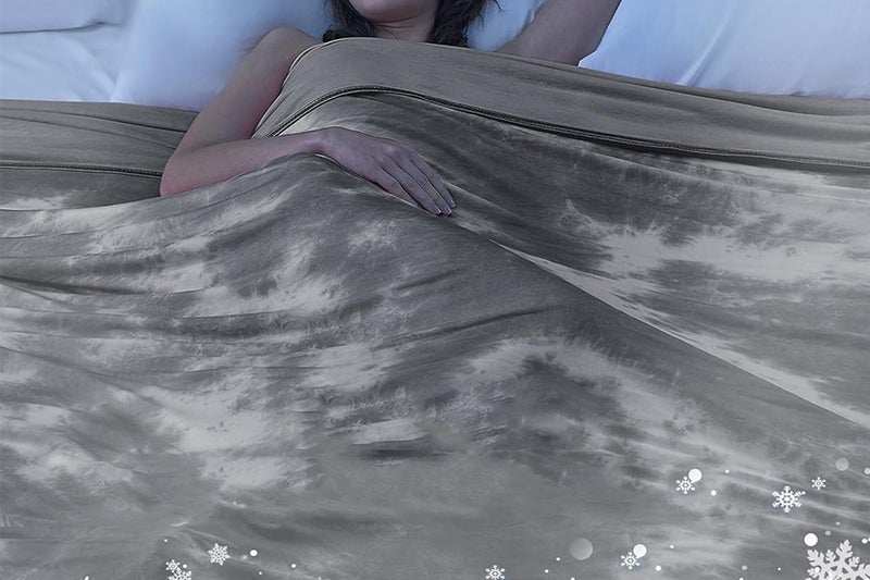 Cooling Blanket for Summer Lightweight Cold Throw for Hot Sleepers-Grey Carousel 9