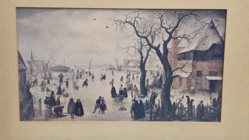 1970 AVERCAMP PRINT - DUTCH ICE SKATING WINTER SCENE - PRINTED IN ENGLAND Carousel 2