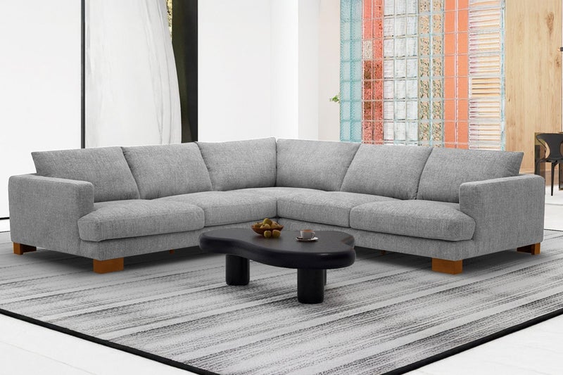 CONNERY Extra Large Sectional Sofa with Deep Seating & Ash Wood Base Carousel 1