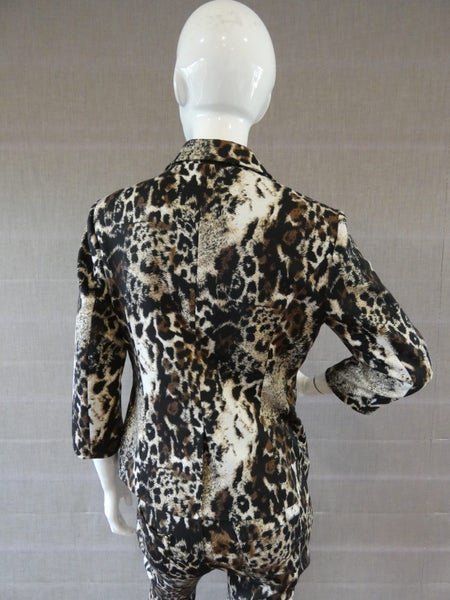 QUEENSPARK Leo blazer | animal print | 3/4 sleeve | lined | BNWT-S64452366702337113
