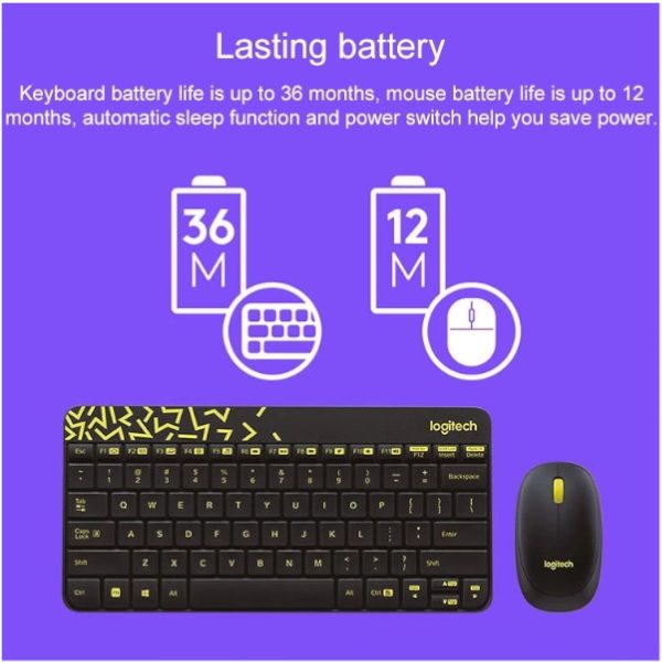 Wireless Keyboard And Mouse Suit Mini Slim Notebook Black Carousel 2
