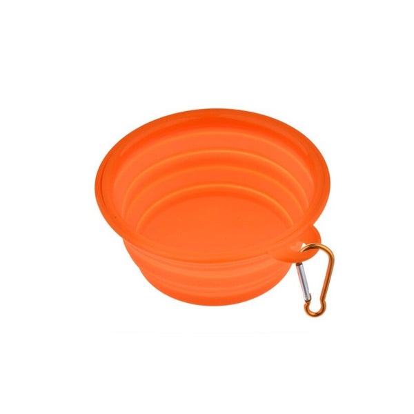 Collapsible Pet Feeding Bowl Dog Cat Food Water Foldable Travel Orange Carousel 2