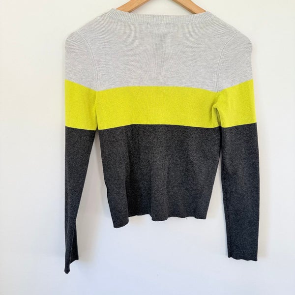 Mirrou Yellow & Black Striped Knit Sweater - Wool Coolmax, Size M Carousel 4