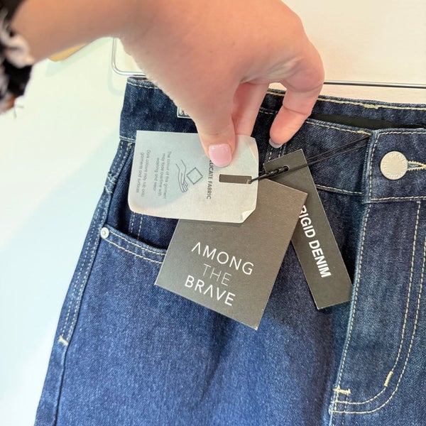 Among The Brave Rouge Dark Blue Denim Midi Skirt - Size 6 Carousel 2