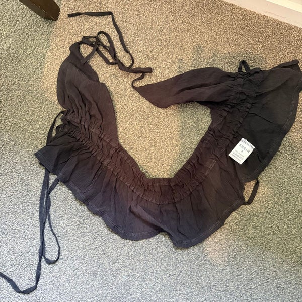 SHEIN Ruched Halter Wrap Top - Black - Size S Carousel 5