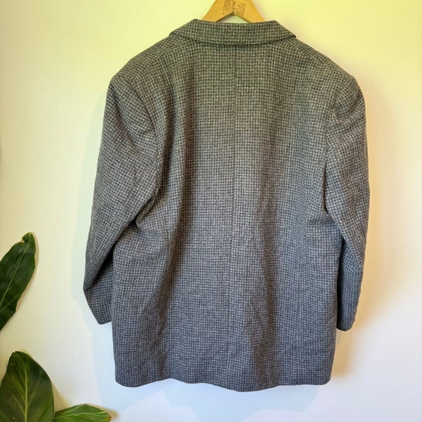 Sportscraft (NZ Made) Size 16 Gray Houndstooth Wool Blazer - Double-Breasted ... Carousel 2