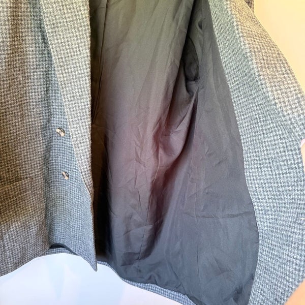 Sportscraft (NZ Made) Size 16 Gray Houndstooth Wool Blazer - Double-Breasted ... Carousel 6