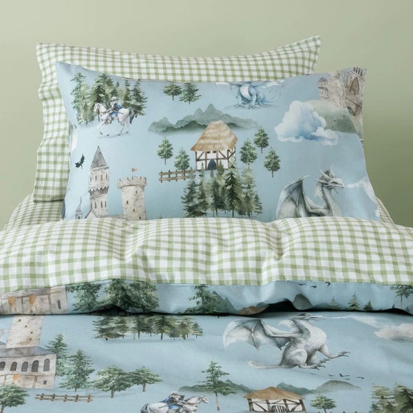 Dragon Dreams Mist Duvet Cover Set by Squiggles Carousel 2