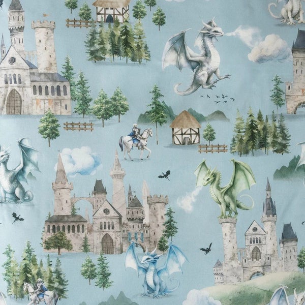 Dragon Dreams Mist Duvet Cover Set by Squiggles Carousel 4