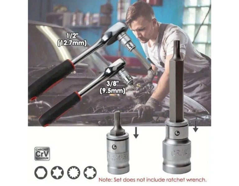 Allen key set Socket Bit 3/8” & 1/2 “ Drive Long Deep Torx Star Spline Hex Carousel 2