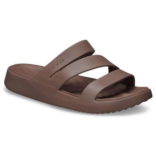 Crocs Womens Getaway Strappy Truffle Brown Slide Carousel 2
