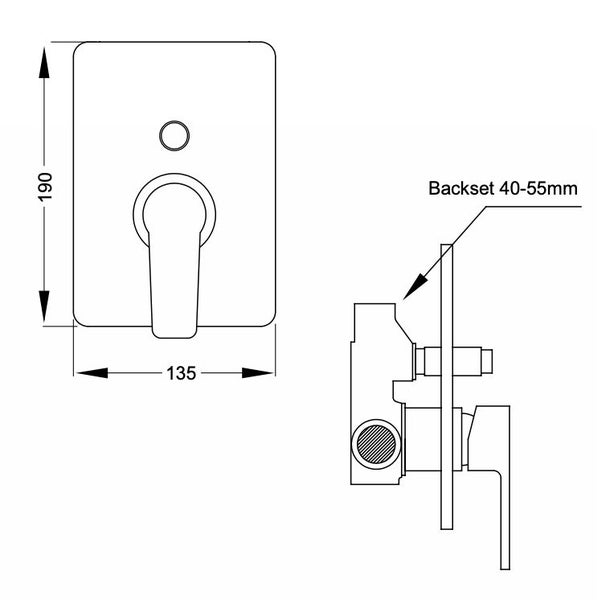 Aquatica Goccia Shower Mixer Bath Diverter Mains Pressure Chrome Carousel 2