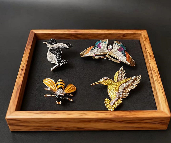 (4X Crystal Brooches) Sparkling Crystal Statement Brooches BHAL17LH-2 Carousel 2