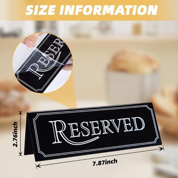 6Pcs Acrylic Reserved Table Signs Restaurant Wedding Party Carousel 2