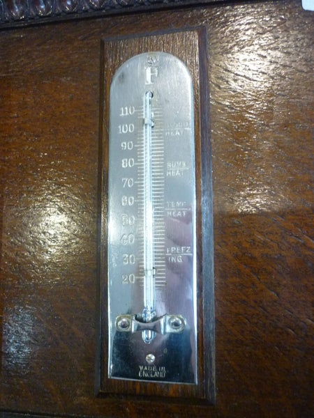 BAROMETER + THERMOMETER. VINTAGE . MADE IN ENGLAND Carousel 2
