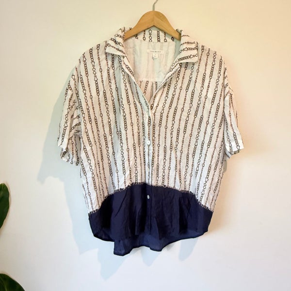 Trenery Women's Chain Print Modal Shirt - Size L Carousel 1