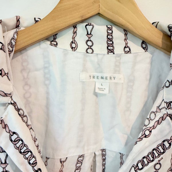 Trenery Women's Chain Print Modal Shirt - Size L Carousel 2