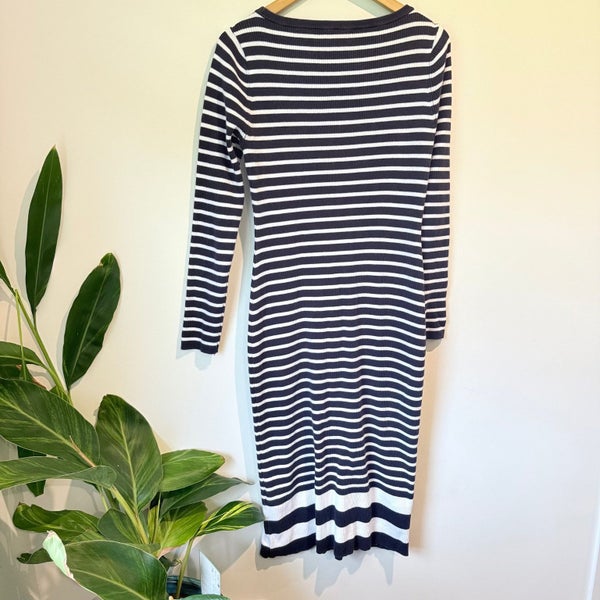 Tommy Hilfiger Ribbed Knit Striped Sweater Dress - Size L Carousel 5