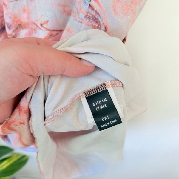 Shein Curve 0XL Marble Print Bodycon Dress Carousel 2