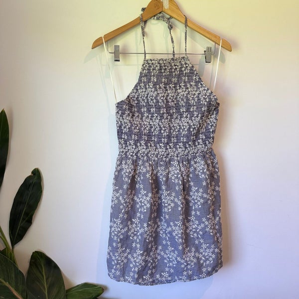 Zara Printed Halter Backless Dress Size L Carousel 1
