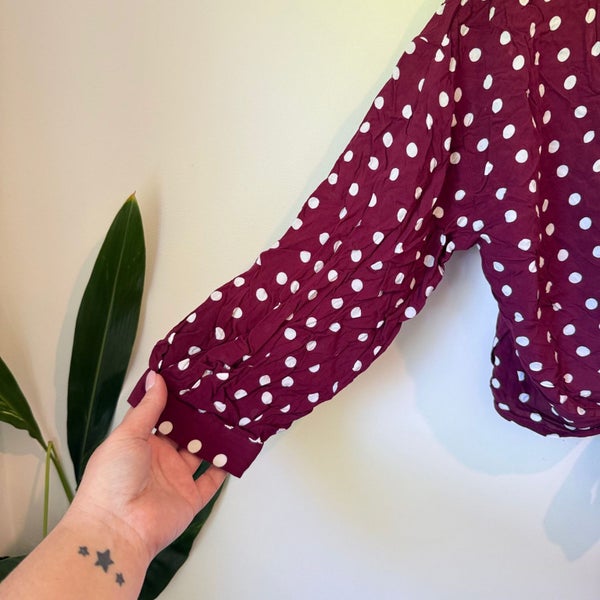 Zara Woman Polka Dot Wrap Tie Size M Carousel 8