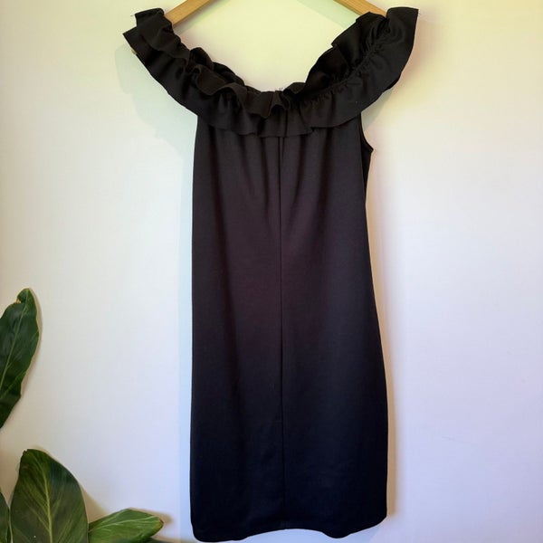Free 2B U Black Ruffled Off-Shoulder Dress in Size 12 Carousel 2
