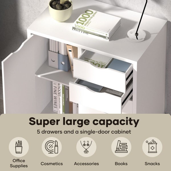 File Cabinet Filing 5 Drawer Document Organiser Mobile Desk Carousel 2