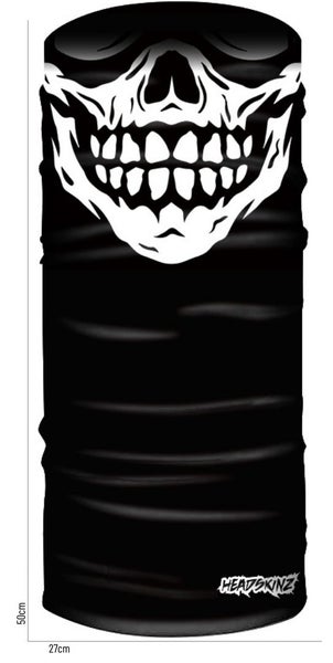 Headskinz Bigheadz XL Neck Gaiter - Classic Biker Skull Carousel 2