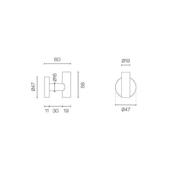 Tube Robe Hook | Brushed Nickel Carousel 2