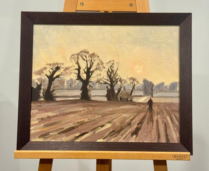 R B Watson (NZ Artist) ''Landscape" Oil on Board Painted (1965) Carousel 1