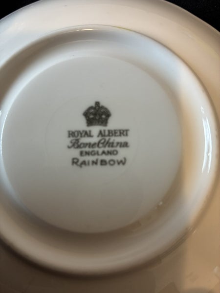 $1 NO RESERVE Royal Albert Hampton 'Rainbow' English Bone China Cups & Tea Set64541399616771112