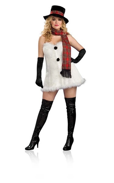 FROSTBITTEN SEXY SNOWMAN ADULT WOMENS CHRISTMAS FANCY DRESS PLUS SIZE COSTUME Carousel 1