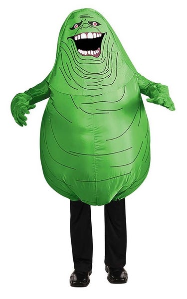 LICENSED CHILD INFLATABLE SLIMER GHOST GHOSTBUSTER FANCY DRESS HALLOWEEN COSTUME Carousel 1