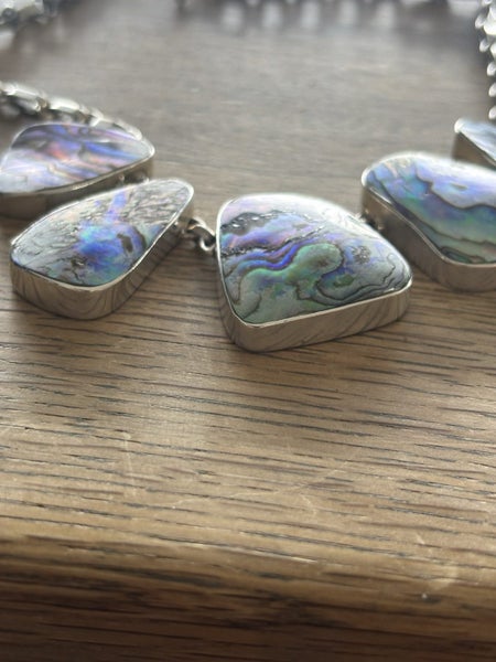 Vintage Artisan Jeweller Paua/silver necklace Carousel 2