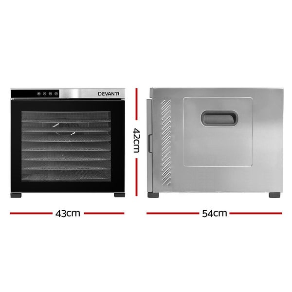 Devanti Food Dehydrators Beef Jerky Fruit Dryer Stainless Steel Carousel 2