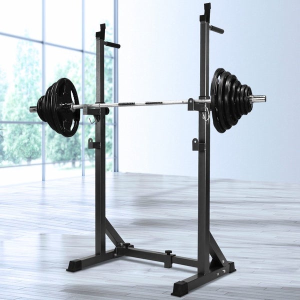 Everfit Squat Rack Pair Fitness Weight Lifting Gym Exercise Barbell Stand Carousel 2