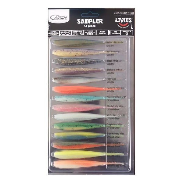 Catch Black Label 5 inch Soft Bait Sampler Pack Carousel 1
