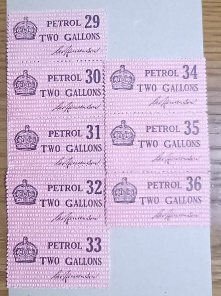 WW2, 1940s NZ Petrol Ration Coupons Carousel 1