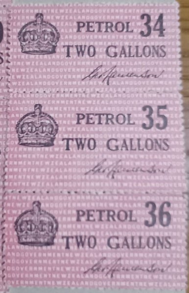 WW2, 1940s NZ Petrol Ration Coupons Carousel 2