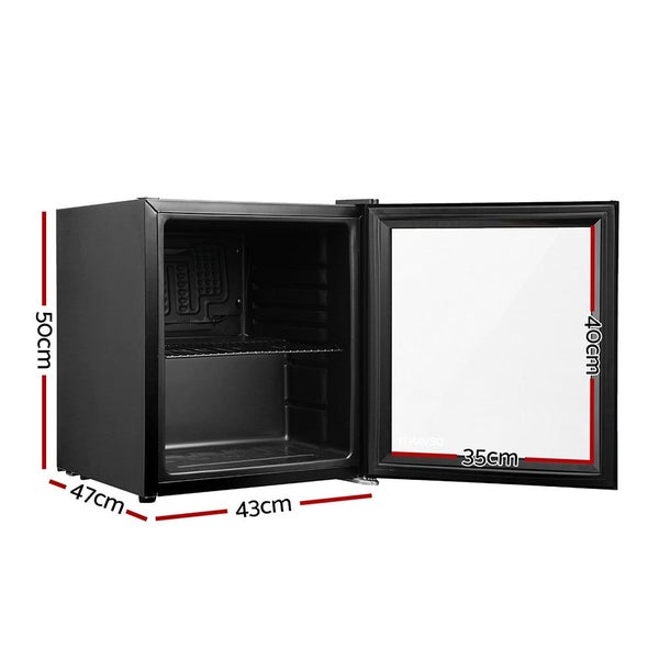 Devanti 46L Glass Door Bar Fridge Mini Countertop Bottle Cooler Carousel 2