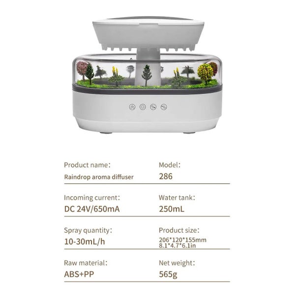 Smart Cool Mist Raindrop Air Humidifier For Garden Landscape Christmas Tree Whit Carousel 2