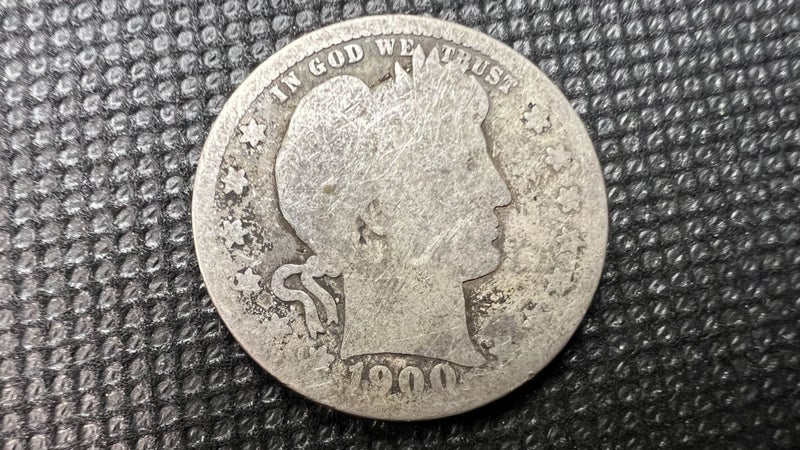 1900-S USA Barber Quarter Dollar – Silver Coin - Lot F217 Carousel 1