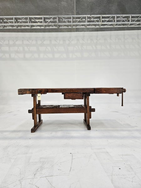 FABULOUS VINTAGE HARDWOOD BESPOKE CRAFTSMAN WORKBENCH Carousel 1