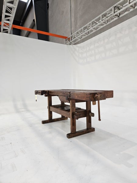 FABULOUS VINTAGE HARDWOOD BESPOKE CRAFTSMAN WORKBENCH Carousel 2