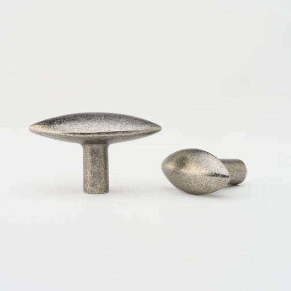 Lo and Co ALMOND KNOB SMALL 45MM Tumbled Nickel Carousel 2
