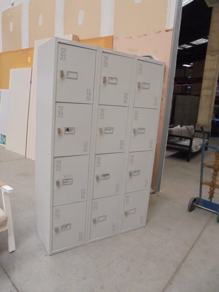 Locker 4 Tier 3 Bank Grey Camlocks Carousel 1