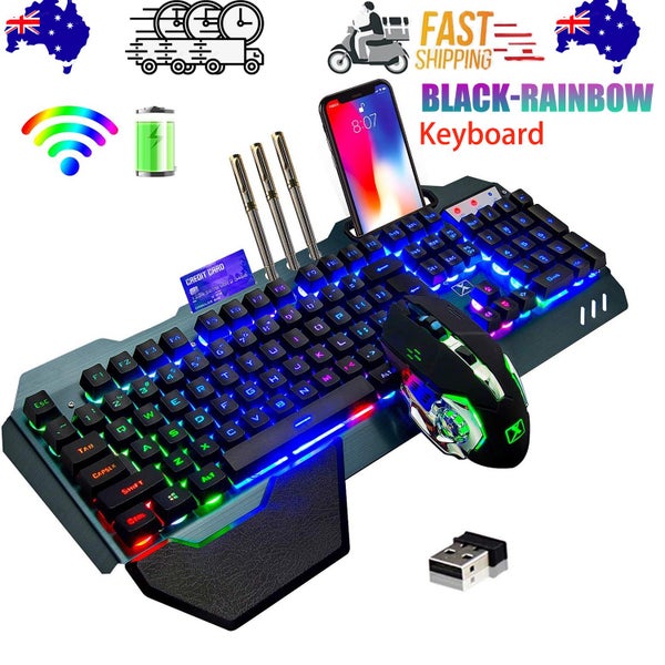 Hod Health & Home 104 Keys Wireless Gaming Keyboard And Mouse Set With Rgb Led B Carousel 1