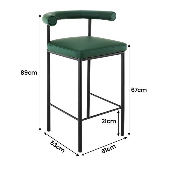 Sarantino Cedric Bar Stool W/ High Density Foam Upholstered In Pu Leather Sturdy Carousel 2